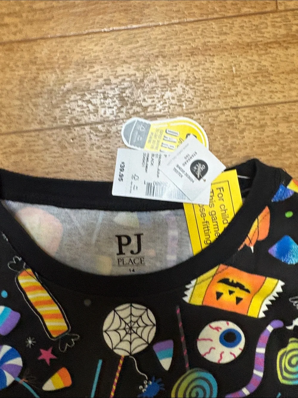The Children's Place Black Halloween Candy & Pumpkin Pajama Set